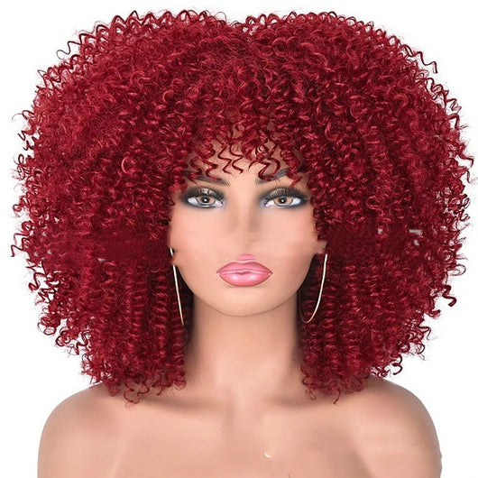 Peluca de Cabello Rizado Sintético con Malla Fina - Image 40
