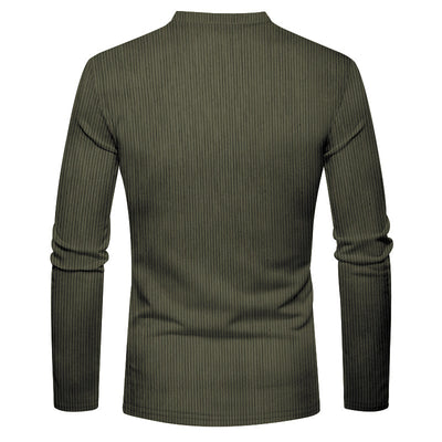 Henley de Pana para Hombre - Ajuste Slim, Manga Larga, Diseño Minimalista - Image 32