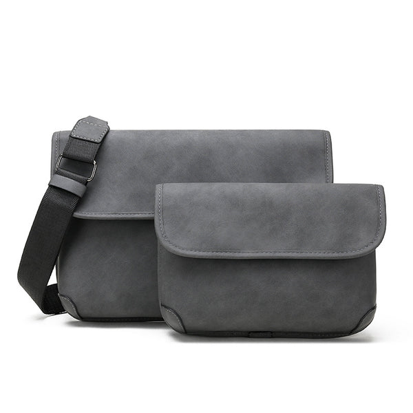 Bolsa Crossbody Retro Matizada con Contraste de Colores para Hombre - Image 5