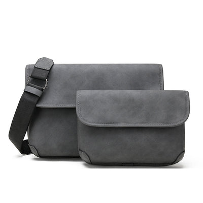 Bolsa Crossbody Retro Matizada con Contraste de Colores para Hombre - Image 5