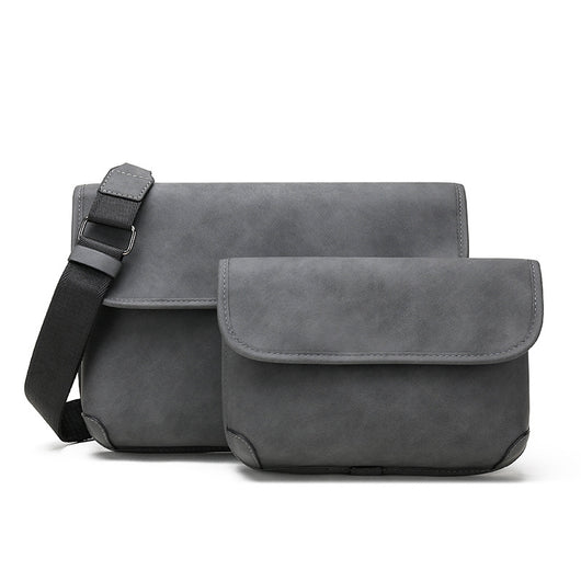 Bolsa Crossbody Retro Matizada con Contraste de Colores para Hombre - Image 5