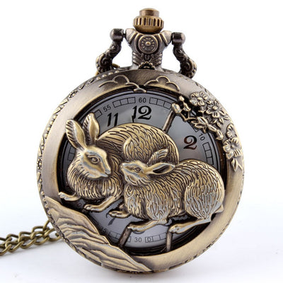 Reloj de Bolsillo Vintage con Cadena de Animales - Image 5
