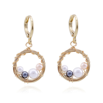 Aretes de Perla Artesanales Lujo Ligero Serie Océano - Clip Europeo Americano - Image 12