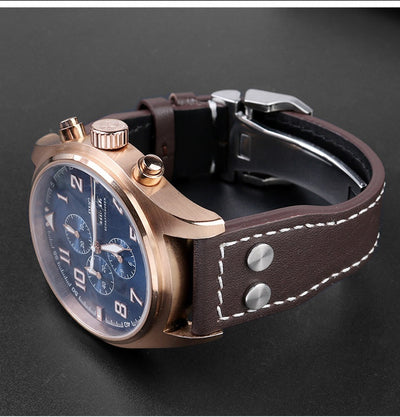 Correa de Reloj de Cuero Genuino Portugués Fire Jet - Image 13