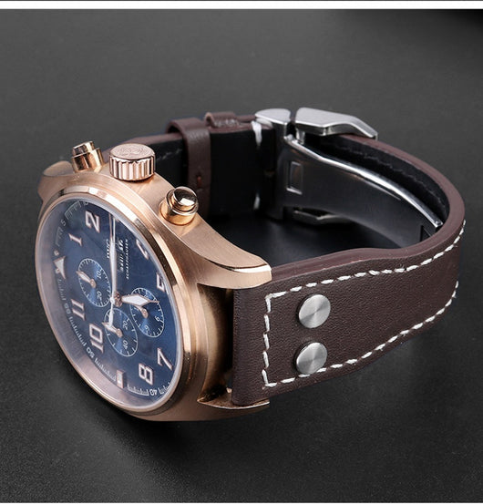 Correa de Reloj de Cuero Genuino Portugués Fire Jet - Image 13