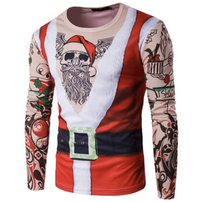 Camiseta Navideña Estampada de Manga Larga para Hombre - Image 10