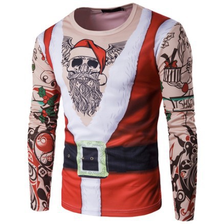Camiseta Navideña Estampada de Manga Larga para Hombre - Image 10