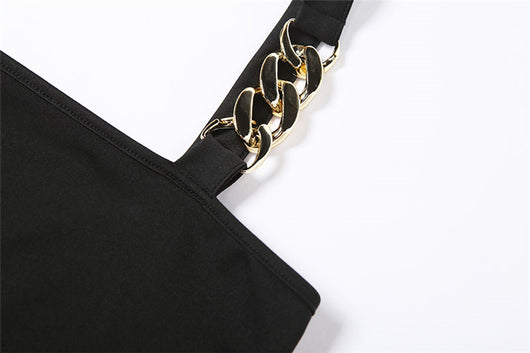 Conjunto de Pantalón Casual Cintura Alta con Top Tubo Encadenado - Image 15