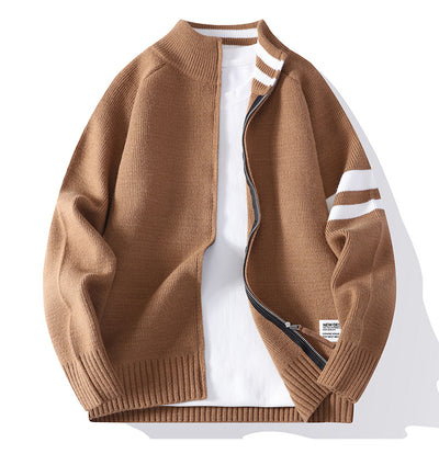 Chaqueta Térmica Tejida para Hombre con Cuello Mock y Mangas Largas - Image 18