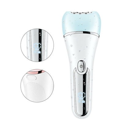 Six-in-one women's electric hair removal device suit in white and rose gold with multiple interchangeable heads. - Image 5
