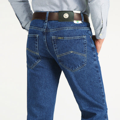Jeans Retro de Cintura Alta Holgados Corte Recto para Hombre