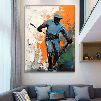 Cuadro Óleo Artesanal Hockey Sobre Hielo - Arte Decorativo para Habitación Infantil - Image 4