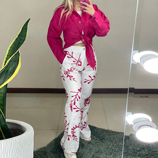 Conjunto Elegante de Blusa y Pantalón Largo con Solapa - Estilo Casual Sofisticado - Image 10