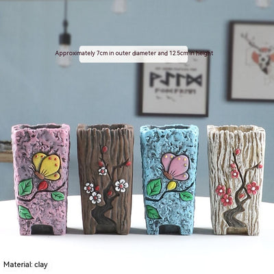 Maceta de Bonsái Suculenta en Cerámica Púrpura - Diseño Minimalista - Image 83