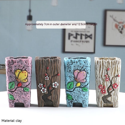 Maceta de Bonsái Suculenta en Cerámica Púrpura - Diseño Minimalista - Image 83