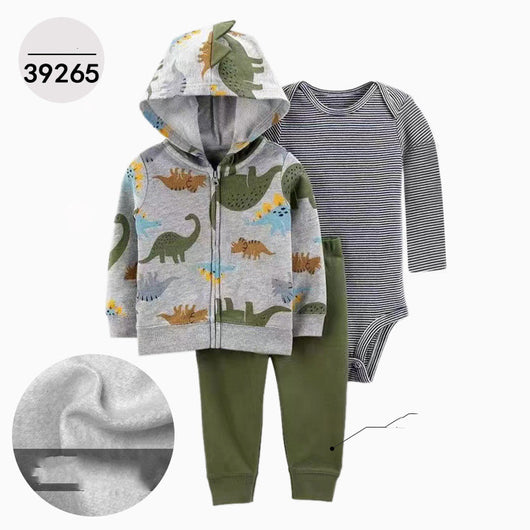 Chaqueta de Cuero con Capucha Infantil Tres Piezas Manga Larga - Image 25