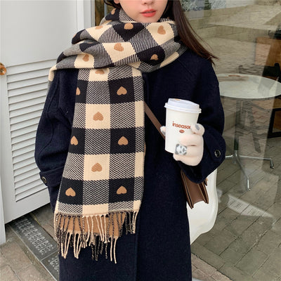 Bufanda Cuadrille Amor Invierno Estilo Coreano para Mujer - Image 6