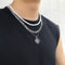 Collar Vintage con Brújula Multicapa Apilada para Hombre