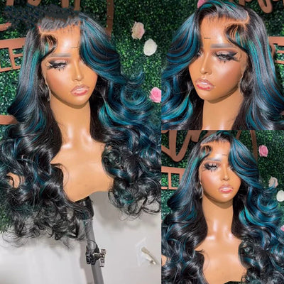Peluca Onda Grande con Degradado Azul Verde - Image 8