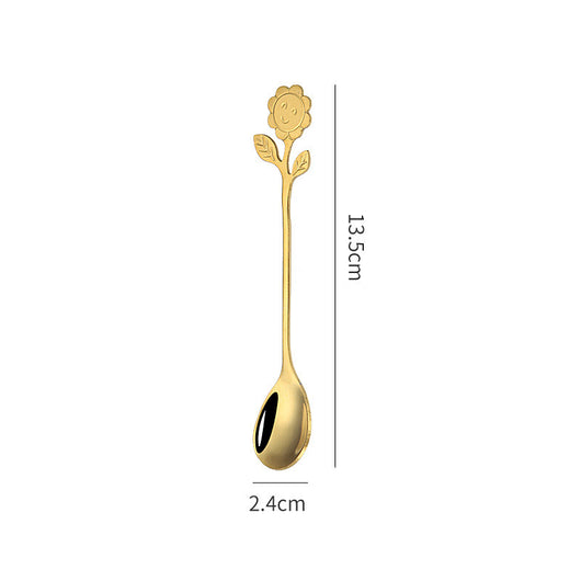 Cucharilla de Acero Inoxidable Estilo Japonés con Diseño Girasol - Image 18