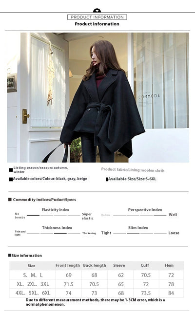 Capa Abrigo de Lana Gruesa con Cordones - Image 8