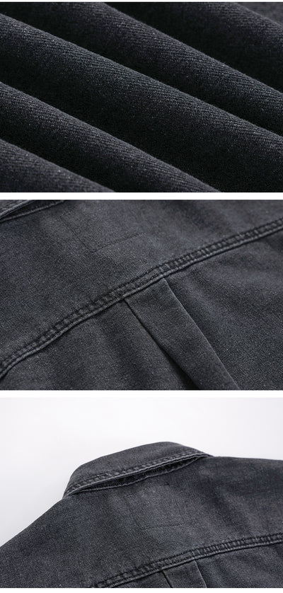 Chaqueta Camisa Denim Lavado Oversize para Hombre - Estilo Otoño - Image 6