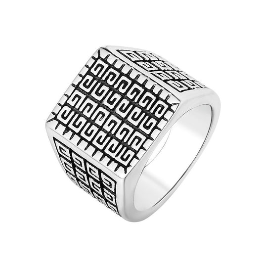 Anillo de Acero Titanio Cuadrado para Hombre - Image 3
