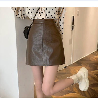 Falda Cuero Brillante Bodycon Cintura Alta con Cierre - Minifalda Lápiz para Mujer - Image 5