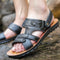 Men's Genuine Leather Sandals with Dual Anti-Slip Sole