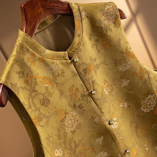 Chaleco de Satén Tejido Estampado Corte A para Mujer Talla Grande - Image 2