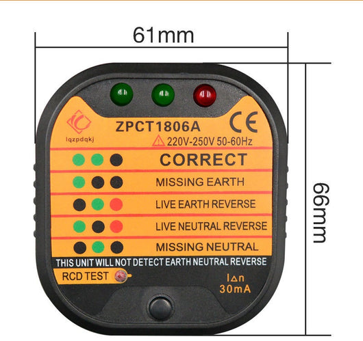 Probador de Enchufes con Detector de Polaridad y Fugas a Tierra - Image 14