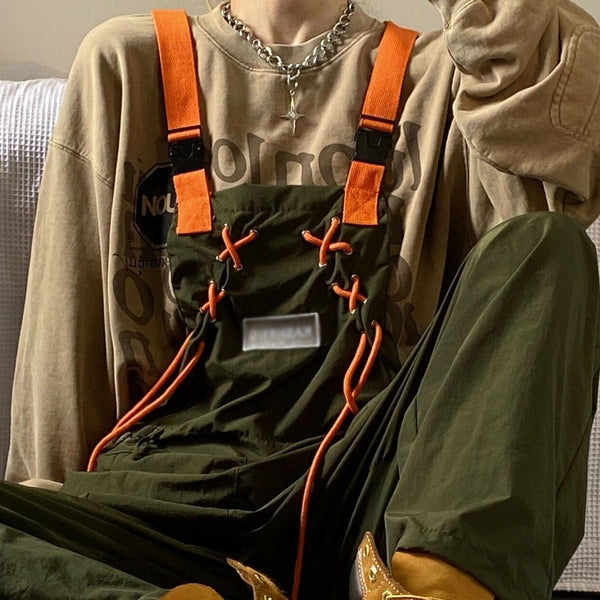 Pantalones Cargo Suspender Holgados para Hombre - Estilo Casual Recto