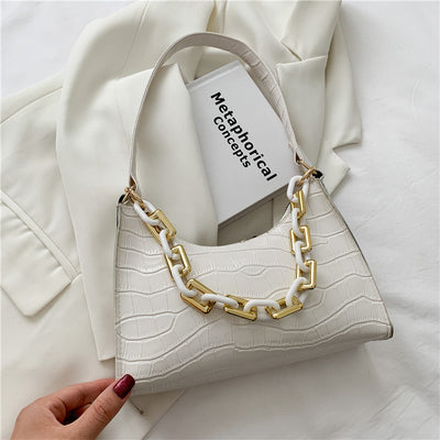 Bolso de Hombro con Textura de Piedra y Cadena para Mujer - Image 20