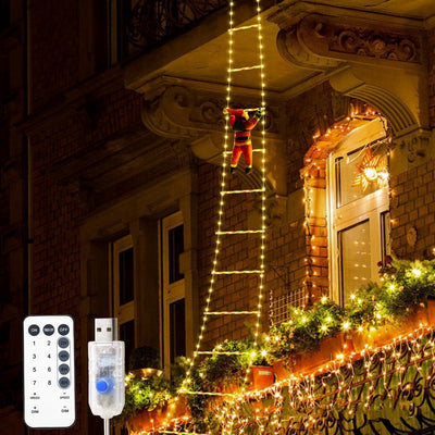 Luces Navideñas Solares con Diseño de Papá Noel y Escalera - Image 3