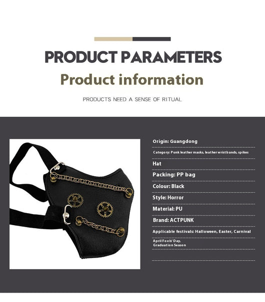 Máscara Steampunk Halloween con Cadena de Personalidad y Protección - Image 13