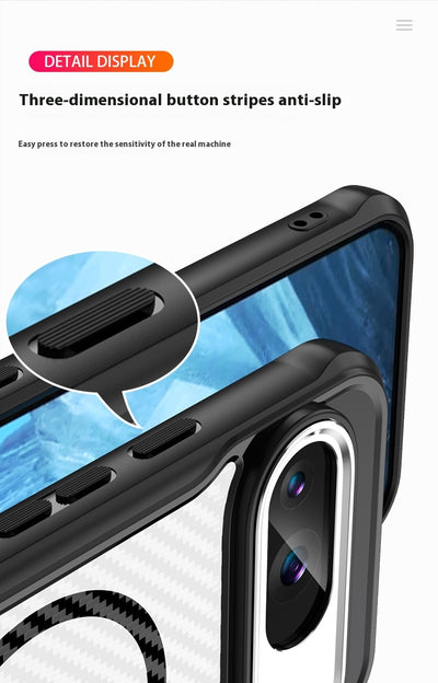 Funda Magnética de Fibra de Carbono Transparente para Celular - Image 10