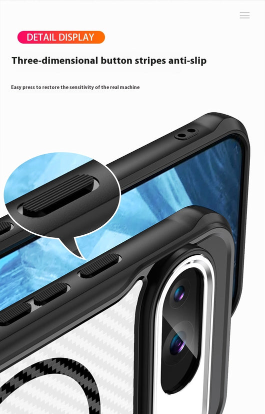 Funda Magnética de Fibra de Carbono Transparente para Celular - Image 10
