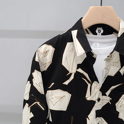 Camisa Estampada de Algodón Manga Larga para Hombre - Image 3