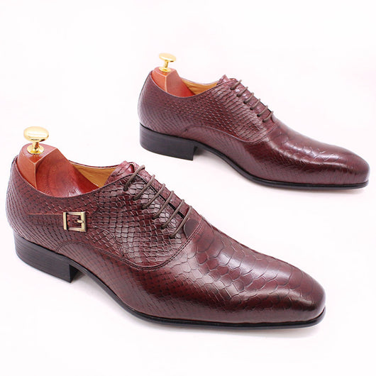 Zapatos de Cuero con Estampado Serpiente para Hombre - Calzado Ejecutivo Premium - Image 4