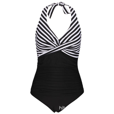 Traje de Baño Enterizo con Escote en V, Pliegues y Espalda Abierta para Mujer - Image 13