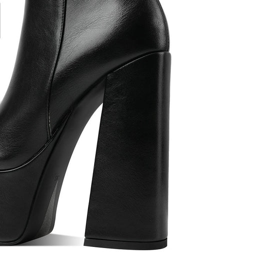 Botas Tobilleras de Tacón Grueso para Mujer Talla Grande - Image 11