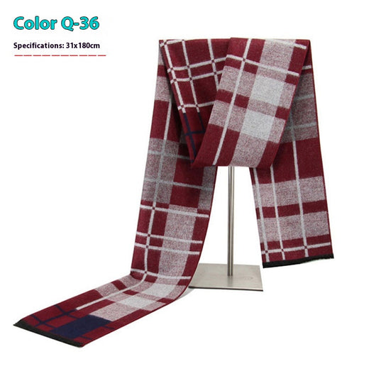 Bufanda Ejecutiva de Cachemira Rayada para Hombre Invierno - Image 41
