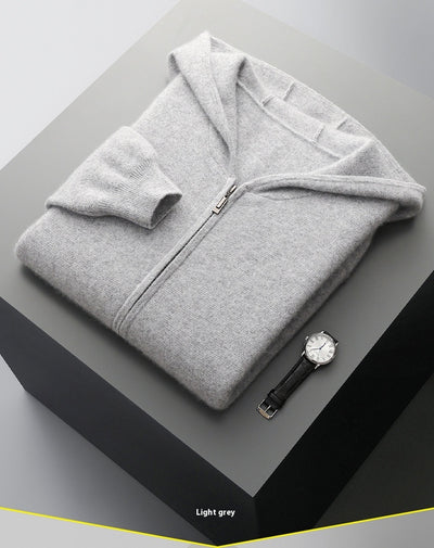 Cardigan de Lana con Cierre y Capucha para Hombre - Image 16