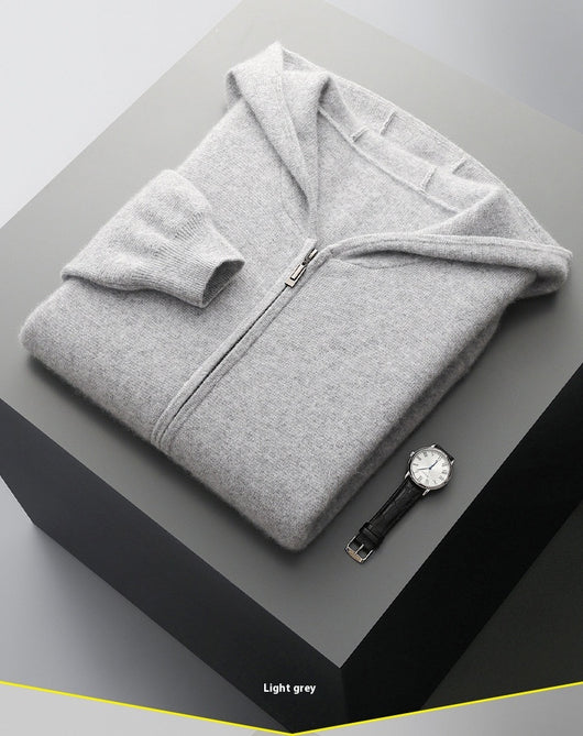 Cardigan de Lana con Cierre y Capucha para Hombre - Image 16