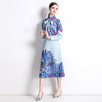 Conjunto Elegante: Blusa con Lazo y Falda Plisada - Image 5