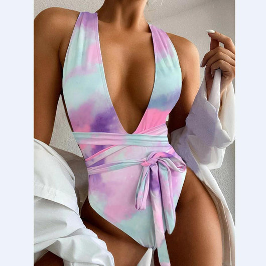 Traje de Baño Enterizo Degradado con Escote en V - Image 12
