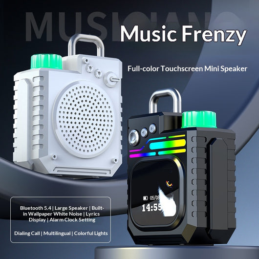 Altavoz Inteligente Portátil con Subwoofer, Pantalla a Color y Reloj Climático