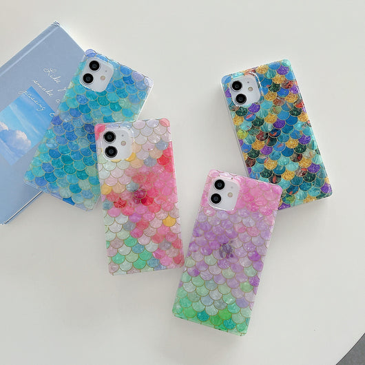 Funda Celular con Patrón Escama de Pez Electrochapada y Borde Recto - Image 8