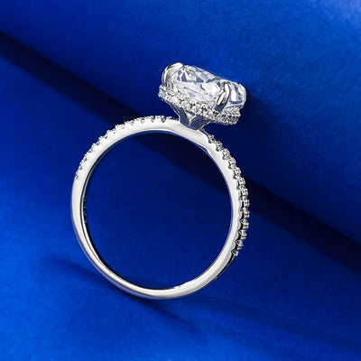 Anillo de Diamante Cuadrado Blanco en Plata 925 con Cuatro Garras - Image 4