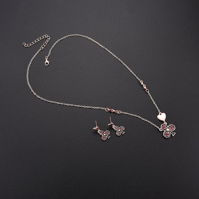 Conjunto de Collar y Aretes de Flor de Cerezo con Circón - Joyería Elegante - Image 6